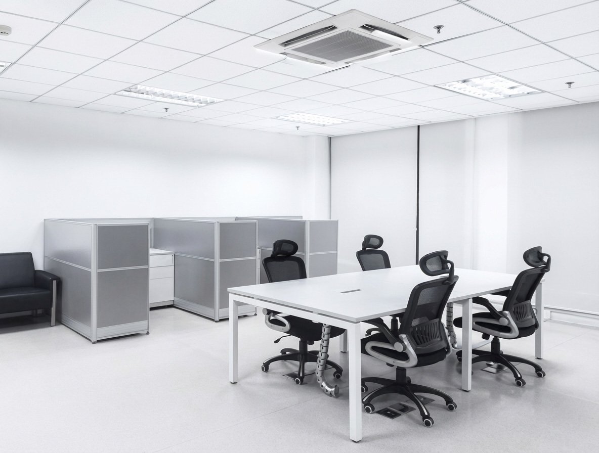 Windcatcher fan coil unit in office ceiling